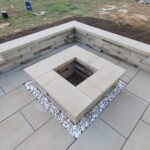 paver patio, big patio, patio ideas, patio lighting, inlite, in lite, big pavers, techo bloc, techobloc, fire place, fire pit, fire features, paver border, sitting wall, retaining wall, blu60,