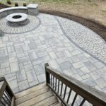 paver patio, big patio, patio ideas, patio lighting, inlite, in lite, big pavers, techo bloc, techobloc, fire place, fire pit, fire features, paver border, sitting wall, retaining wall, blu60,