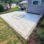 paver patio, big patio, patio ideas, patio lighting, inlite, in lite, big pavers, techo bloc, techobloc, fire place, fire pit, fire features, paver border