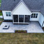 paver patio, big patio, patio ideas, patio lighting, inlite, in lite, big pavers, techo bloc, techobloc, fire place, fire pit, fire features, paver border