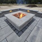 fire place, fire pit, paver patio, brandon fire pit, techo bloc, sitting wall,