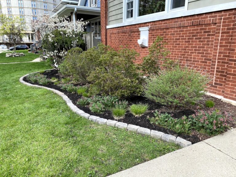 Landscape stone edging, landscape mulch