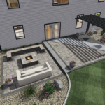 Pavers, landscape design, paver patio design 3D design