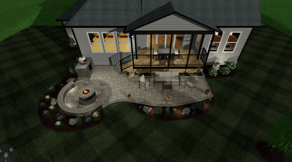 3d designs, lighting, fire place, landscape, home designs